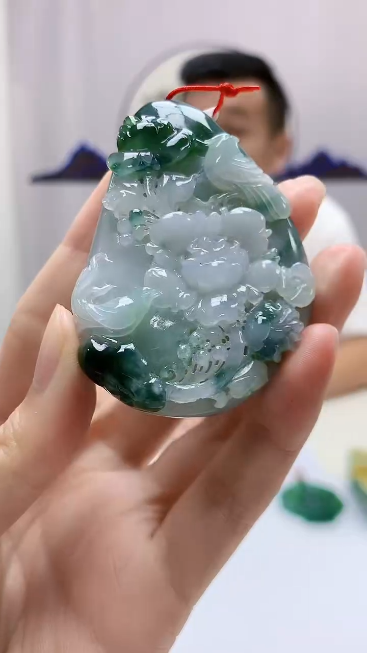 定制翡翠未镶嵌4812zm-毛货赠珠链花牌148