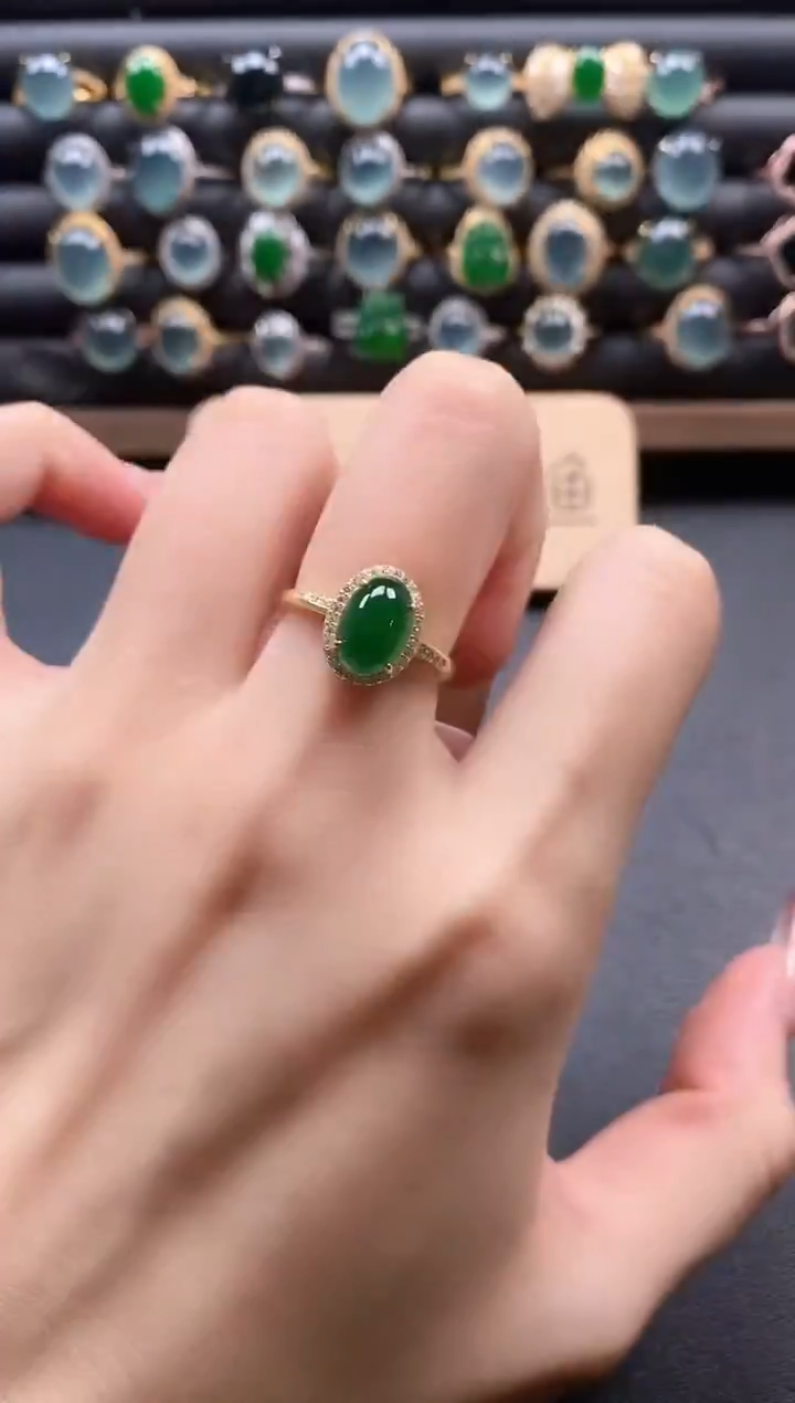 银S925镶嵌戒指翡翠51151