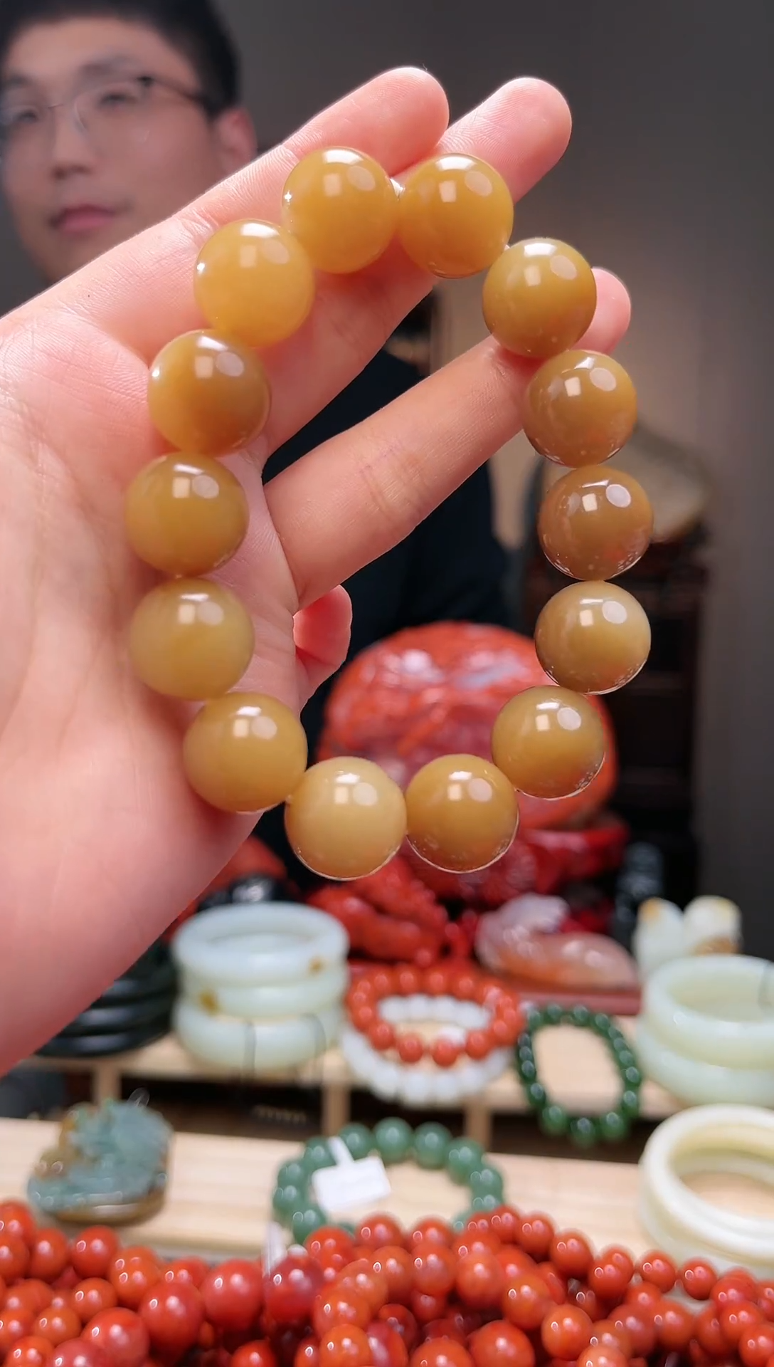 颈饰未镶嵌和田玉潼****光手串