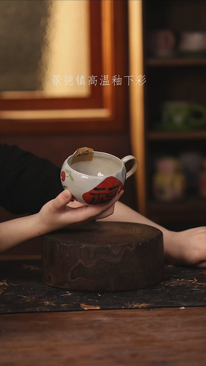 陶瓷景德镇高温釉下手绘陶瓷@L438@