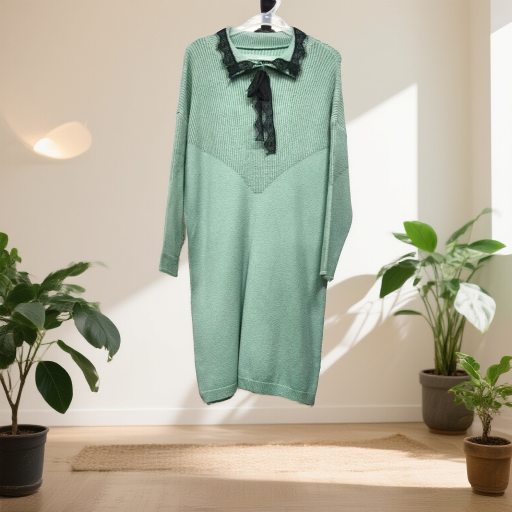 秋冬新款时尚减龄中长款针织连衣裙W570