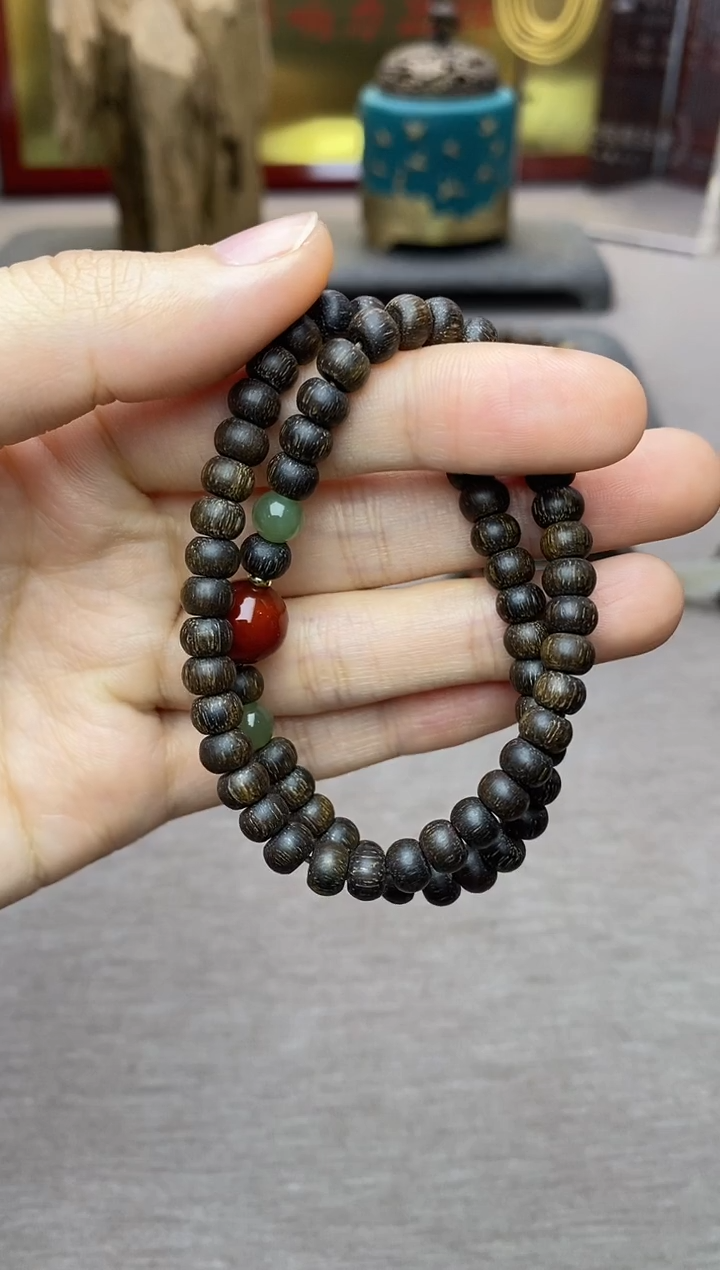 【闪购商品】沉香木手串顺化玉化紫棋4*6两圈沉水 设计款