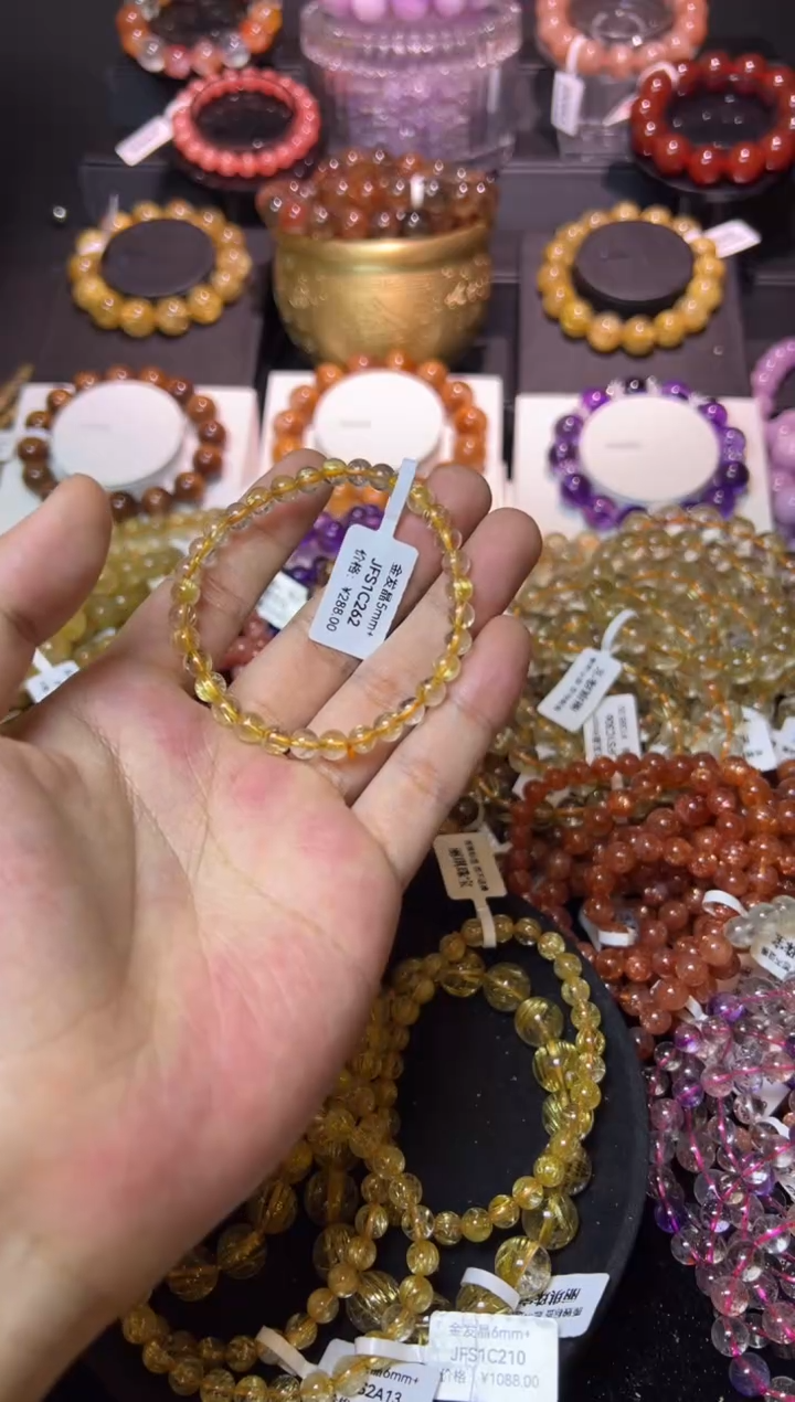 未镶嵌手串水晶金发晶5.7mm+