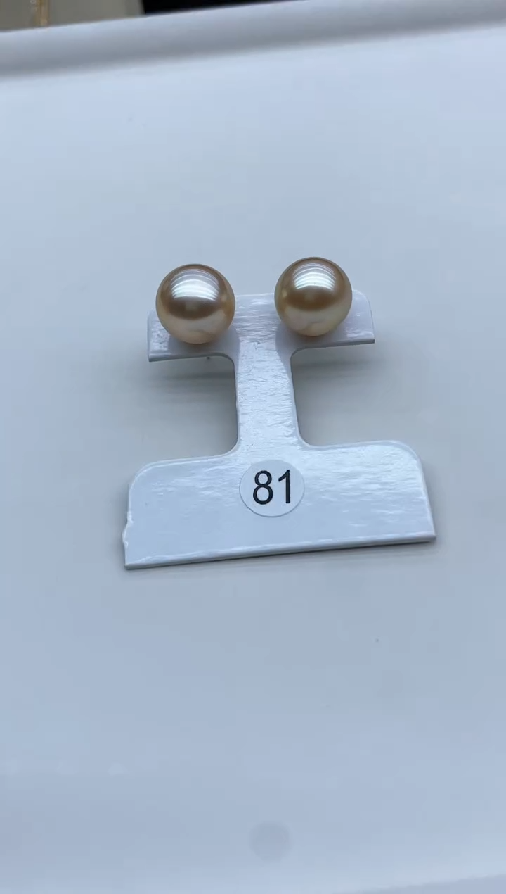 【闪购商品】海水珍珠耳饰18K金镶嵌13-14mm