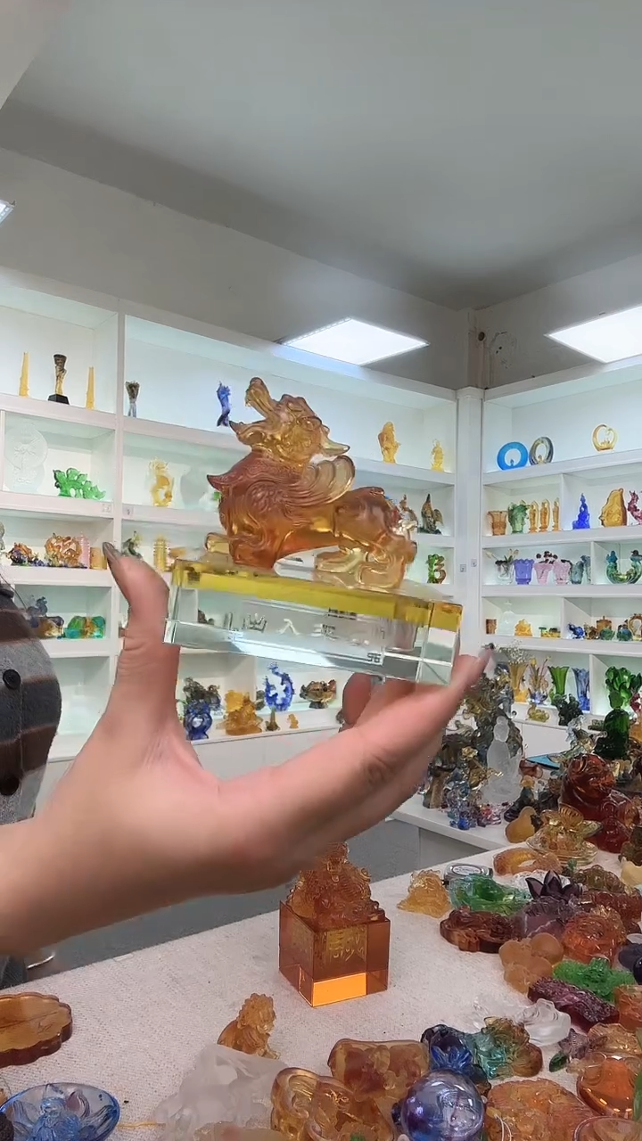 手工艺品琉璃黄色香水座