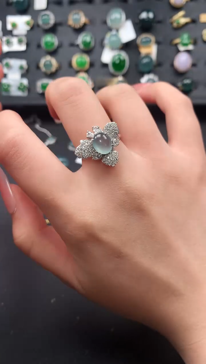 【闪购商品】翡翠戒指银S925镶嵌614214