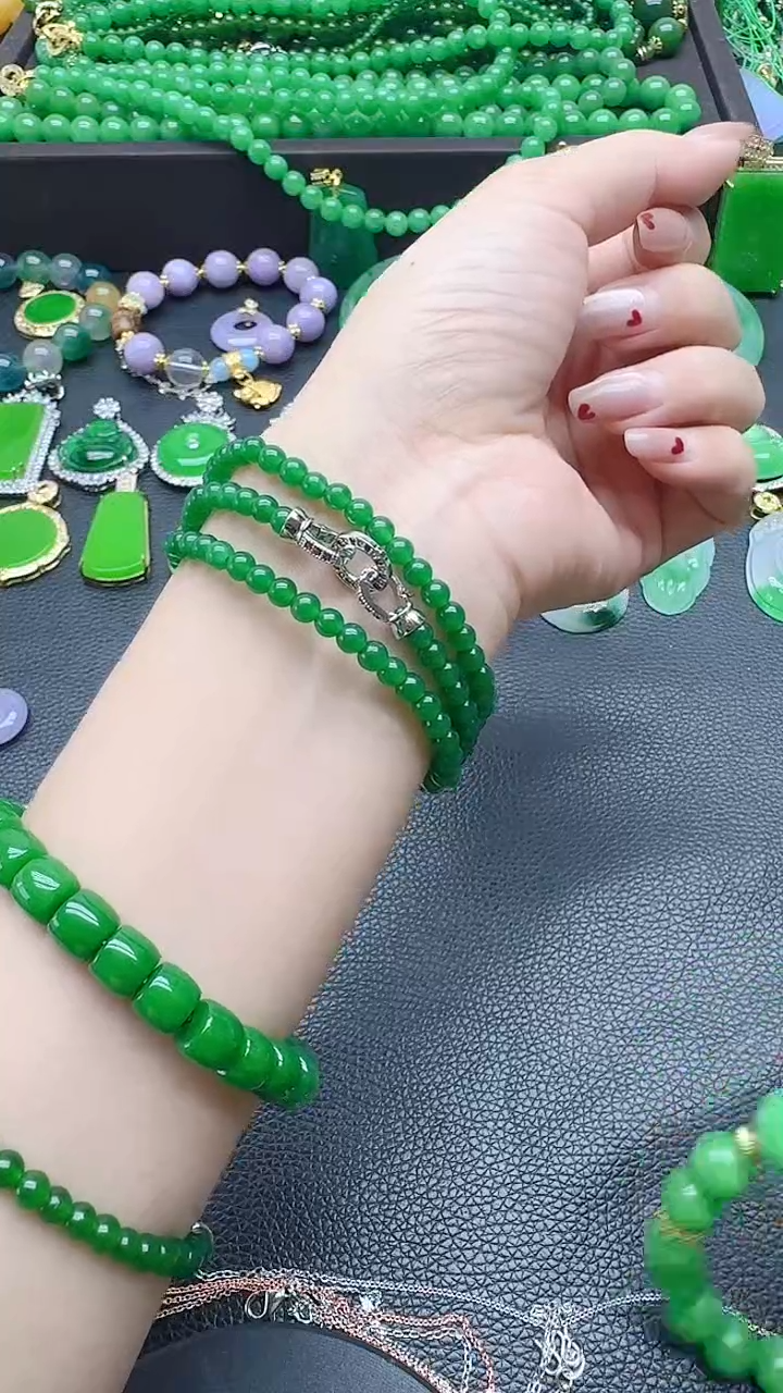 翡翠14K金镶嵌颈饰小米珠项链