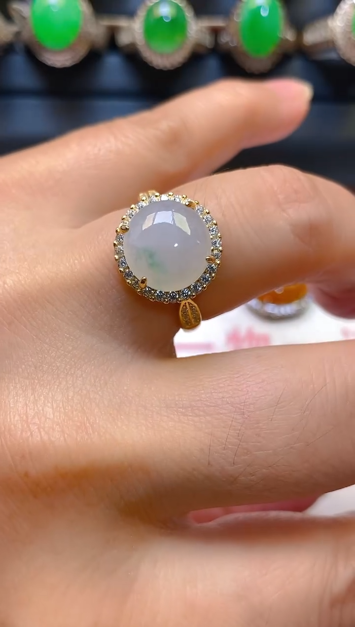 【闪购商品】翡翠耳饰银S925镶嵌天然A货翡翠1