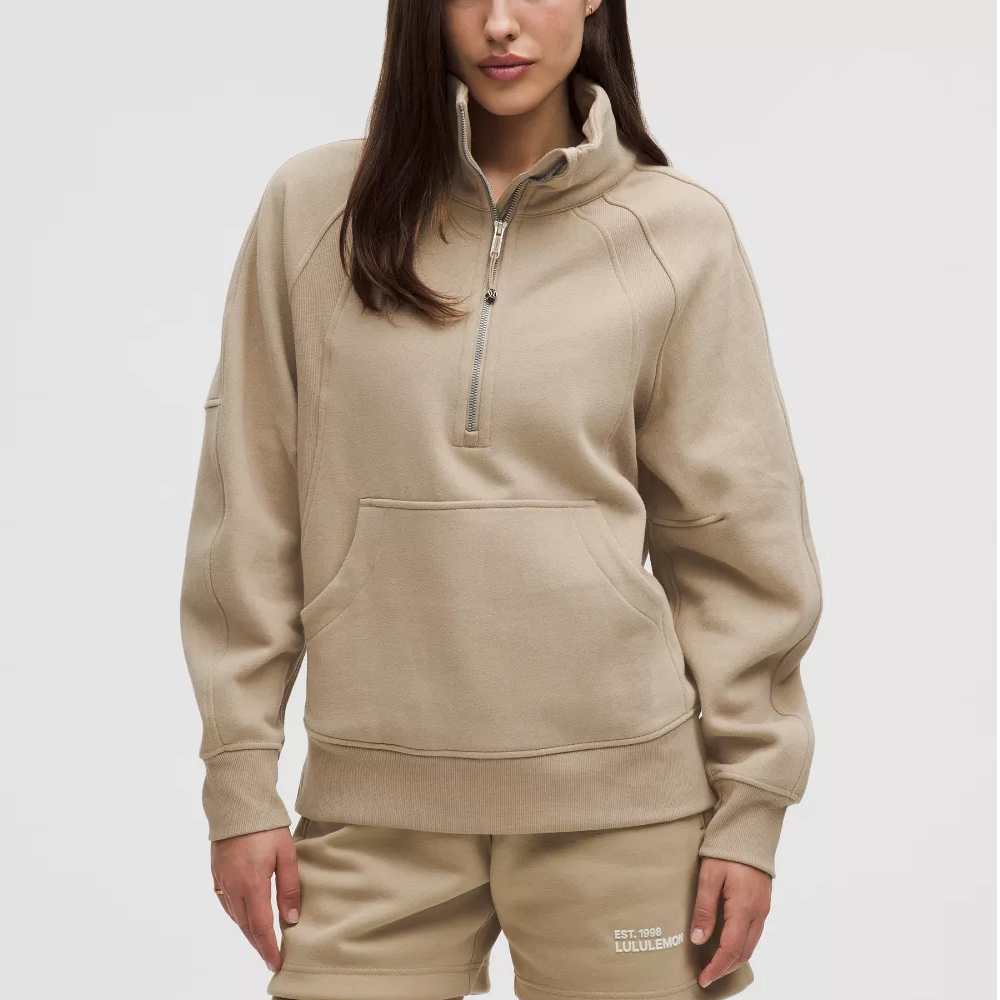 lululemon澳洲直邮Scuba立领半拉长款加绒套头衫