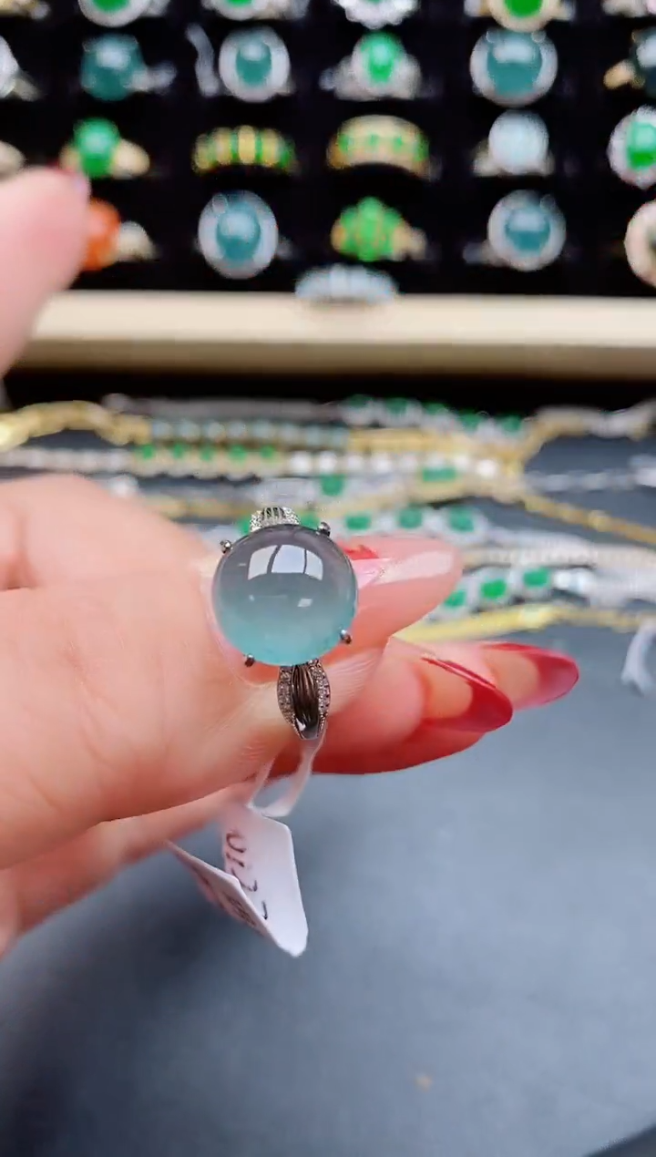 【闪购商品】翡翠戒指银S925镶嵌080550