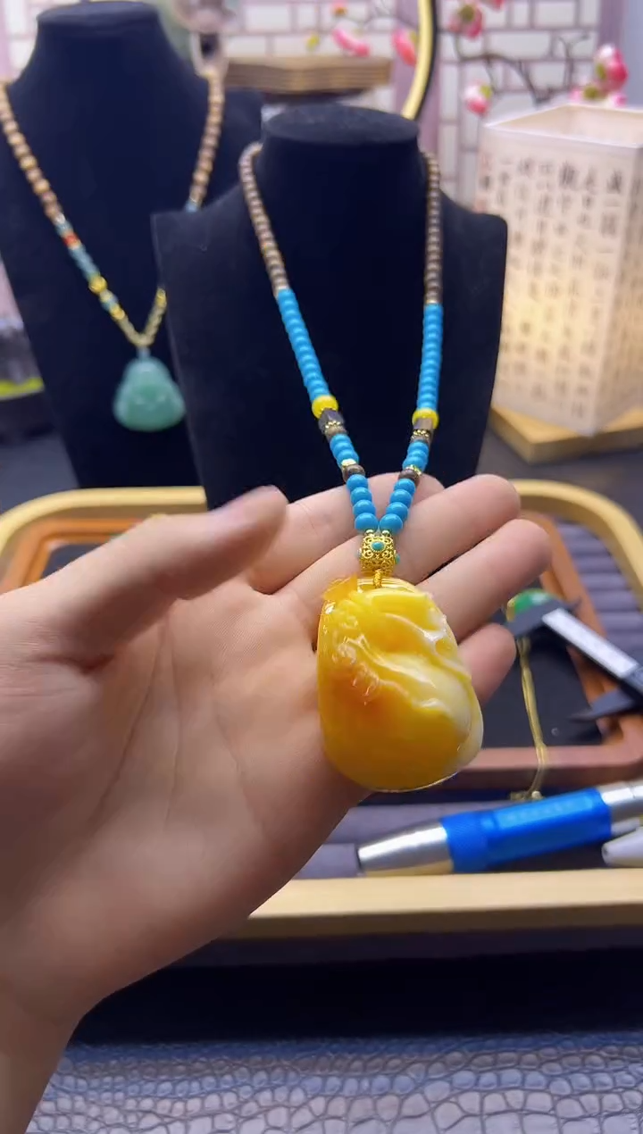 【闪购商品】蜜蜡颈饰14K金镶嵌X807           