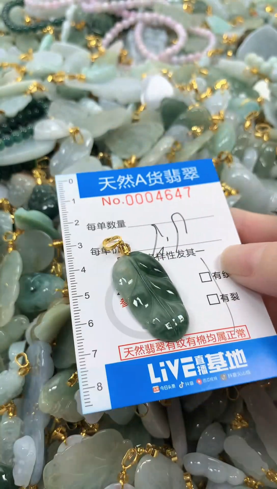 颈饰未镶嵌翡翠净货挂件-4647