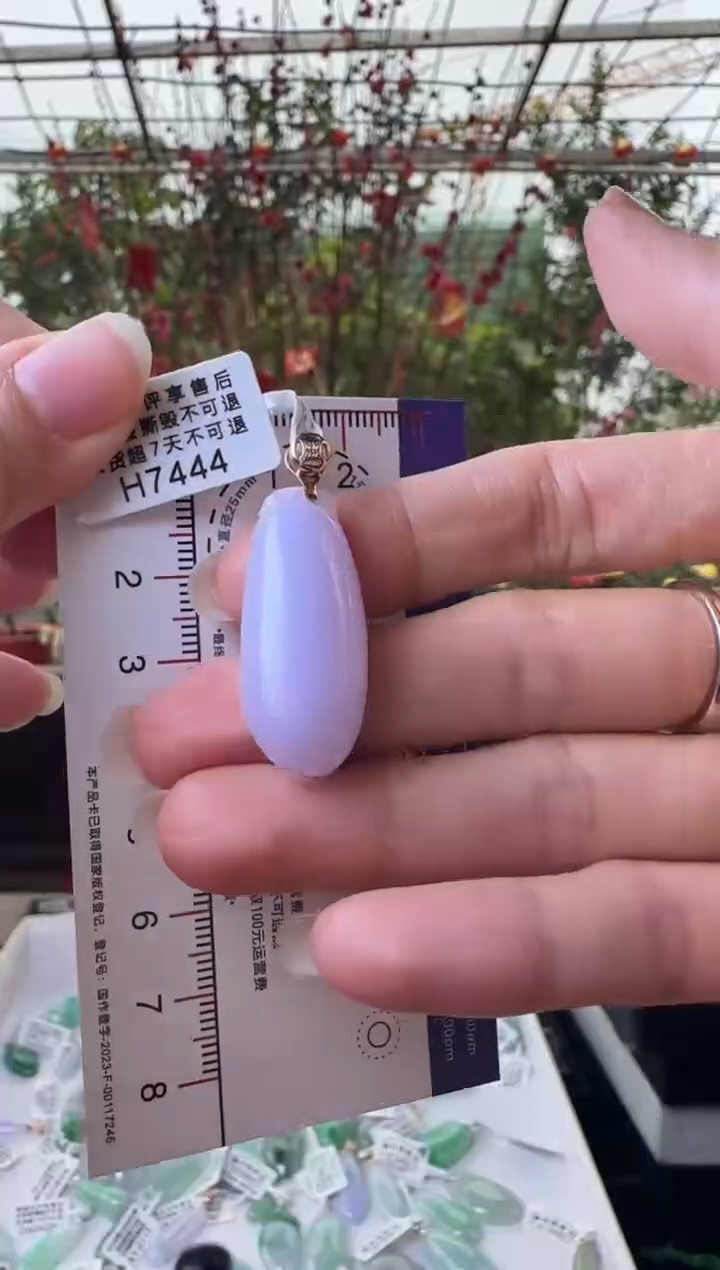 【闪购商品】翡翠颈饰18K金镶嵌H7444 紫福瓜