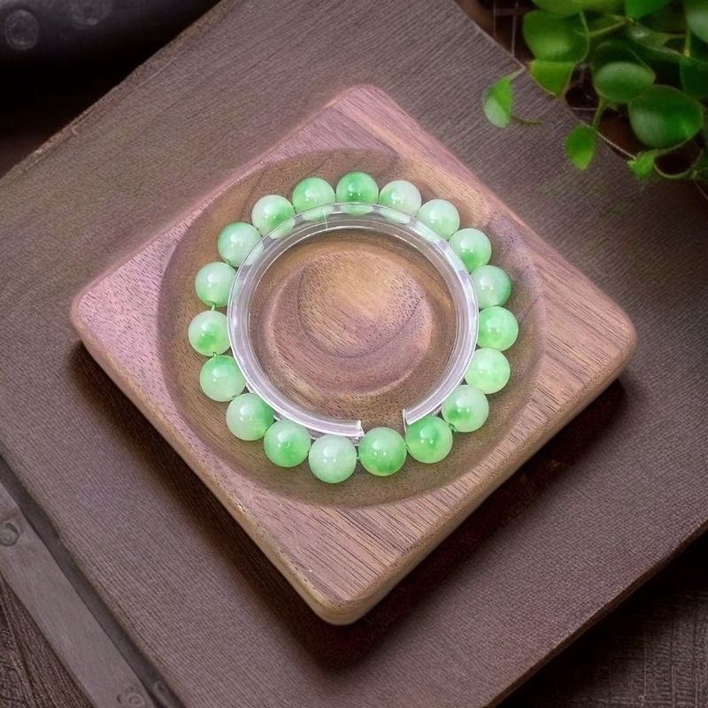 佳玺甄选 353DIY 白冰绿花 10mm
