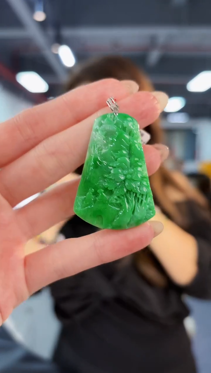 【闪购商品】翡翠颈饰18K金镶嵌缅料A货/支持复检/一件