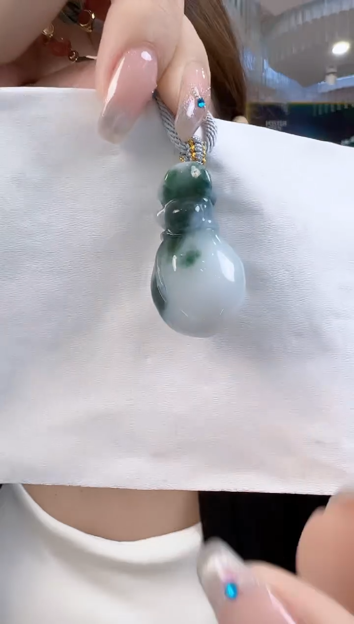 翡翠未镶嵌吊坠(不含链)孤品翡翠A货飘花钱袋子吊坠