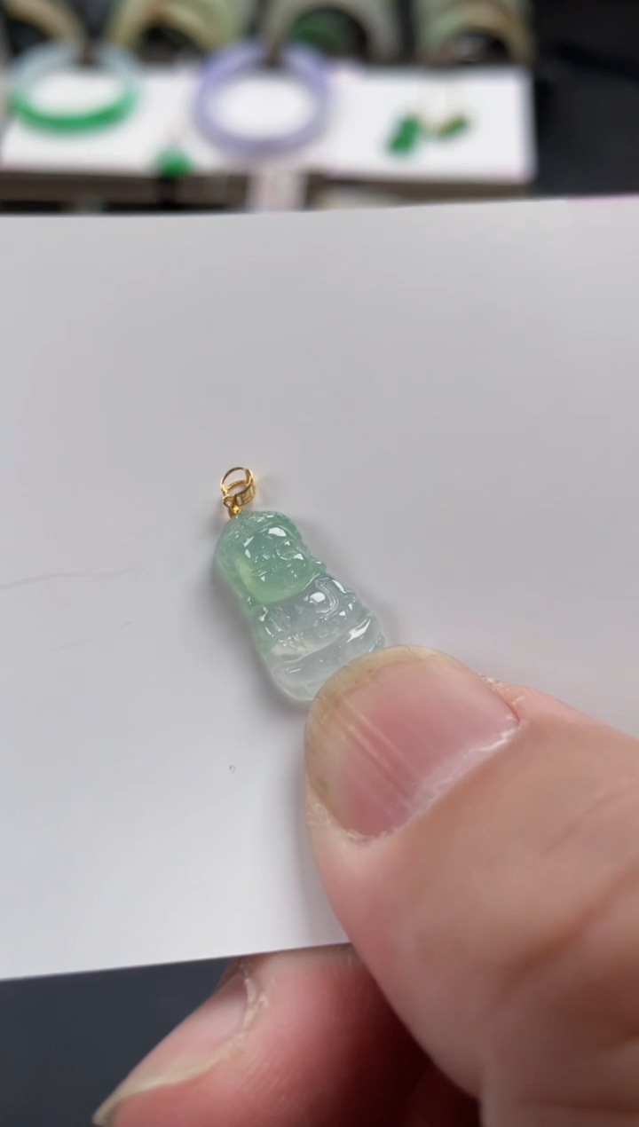 【闪购商品】翡翠颈饰18K金镶嵌吊坠