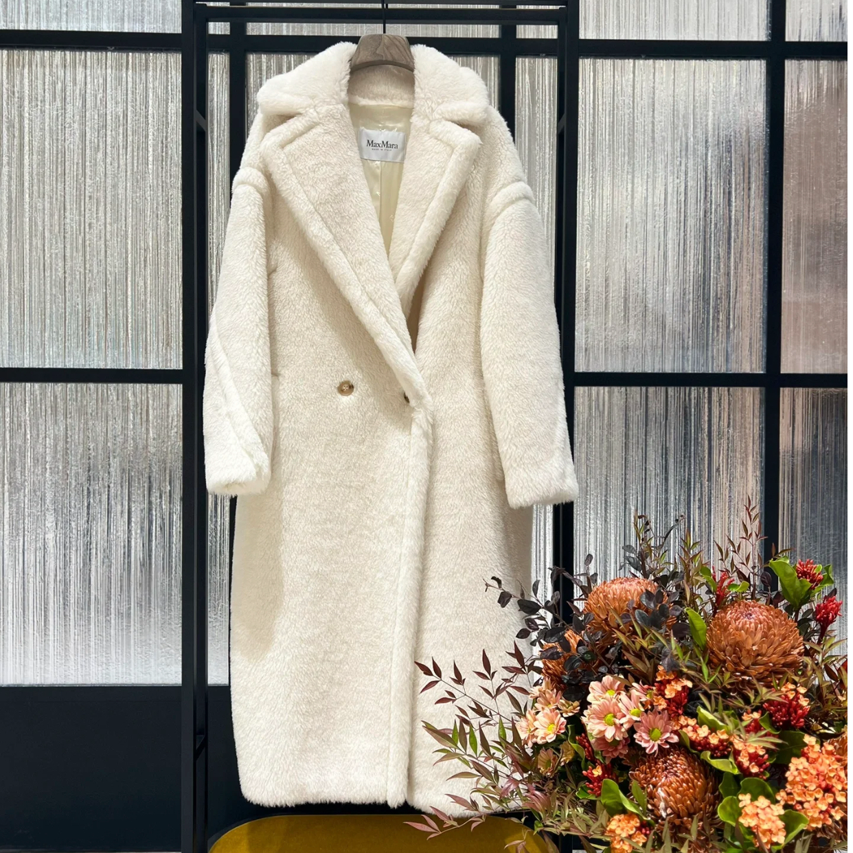 99新 MaxMara  Maxmara白色泰迪大衣S码 