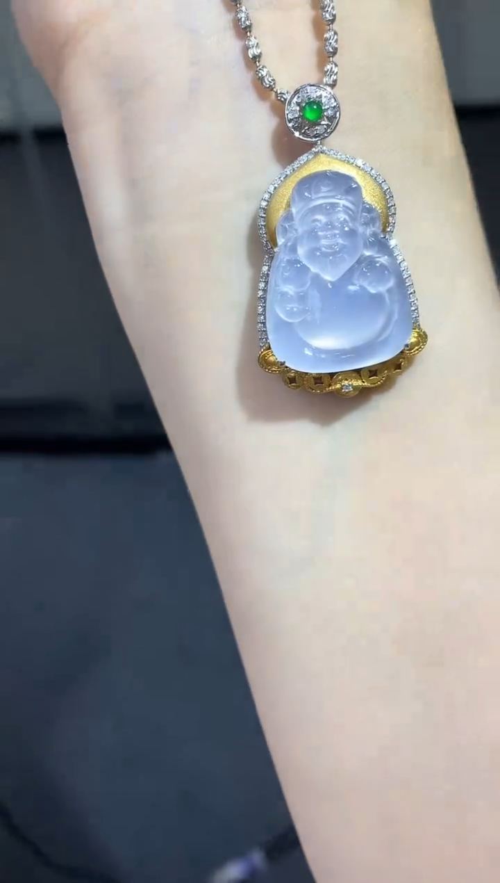 【闪购商品】翡翠吊坠(不含链)18K金镶嵌569-中国好珍宝1