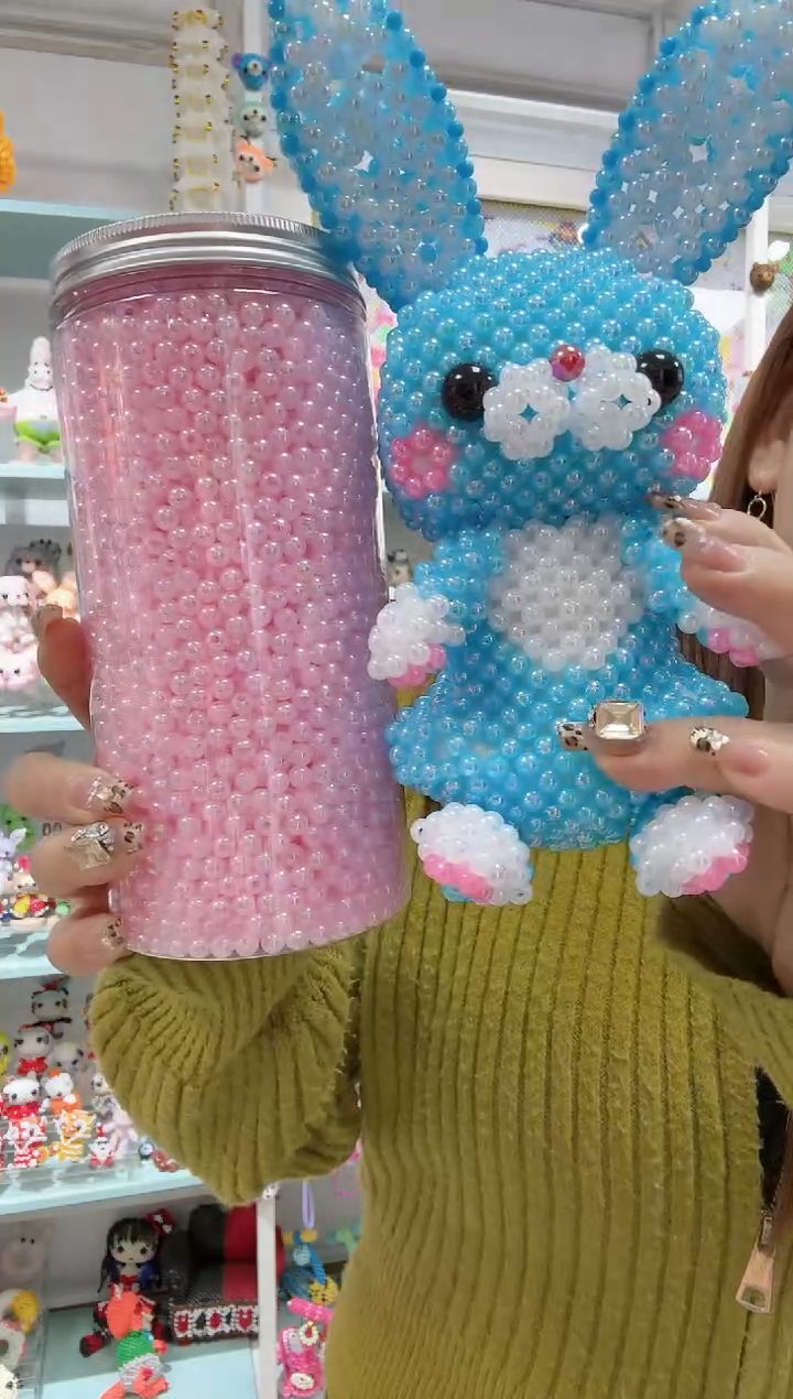 亚克力24019卡6马贝彩幸运兔材料包1套浅粉色