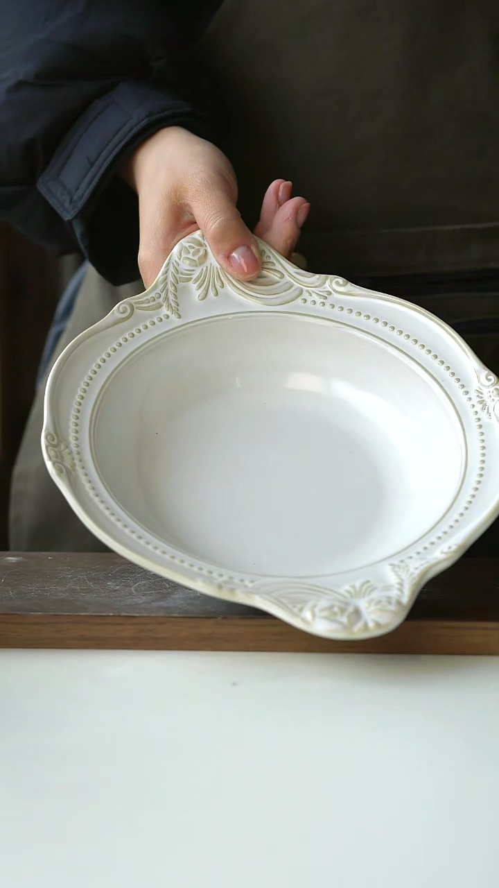 【闪购商品】陶瓷玫瑰浮雕双耳26