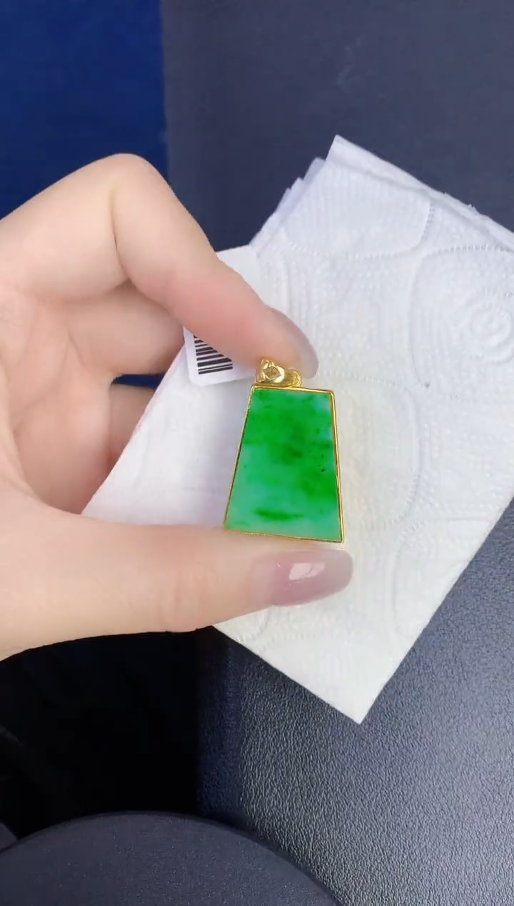 颈饰银S925镶嵌翡翠缅甸天然翡翠A货