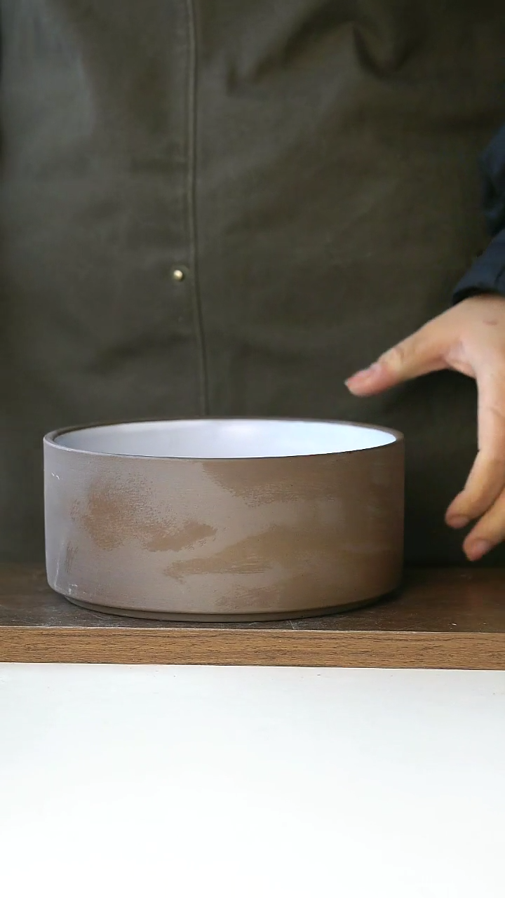 【闪购商品】陶瓷粗陶直深沙拉碗16cm瑕@4-2@