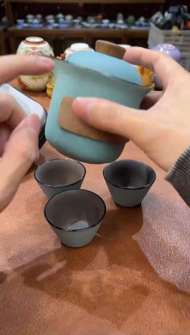 真的很便宜会开片的旅行茶具