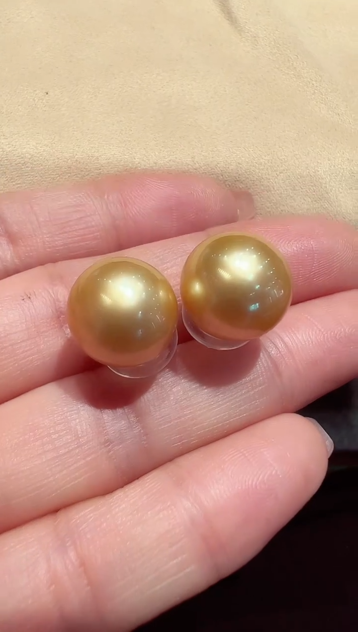 【闪购商品】海水珍珠耳钉18K金镶嵌金珍珠耳钉