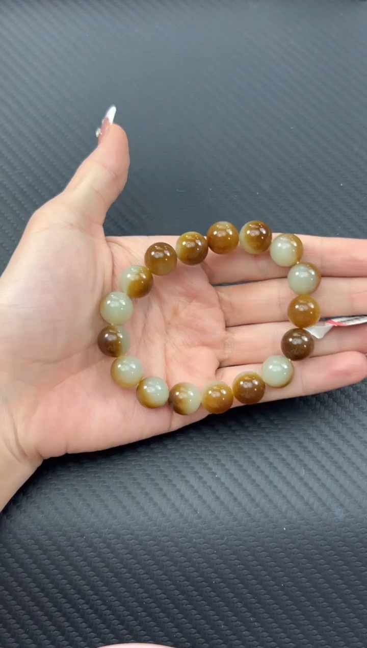 【闪购商品】和田玉手串未镶嵌若羌微色差卡12手串