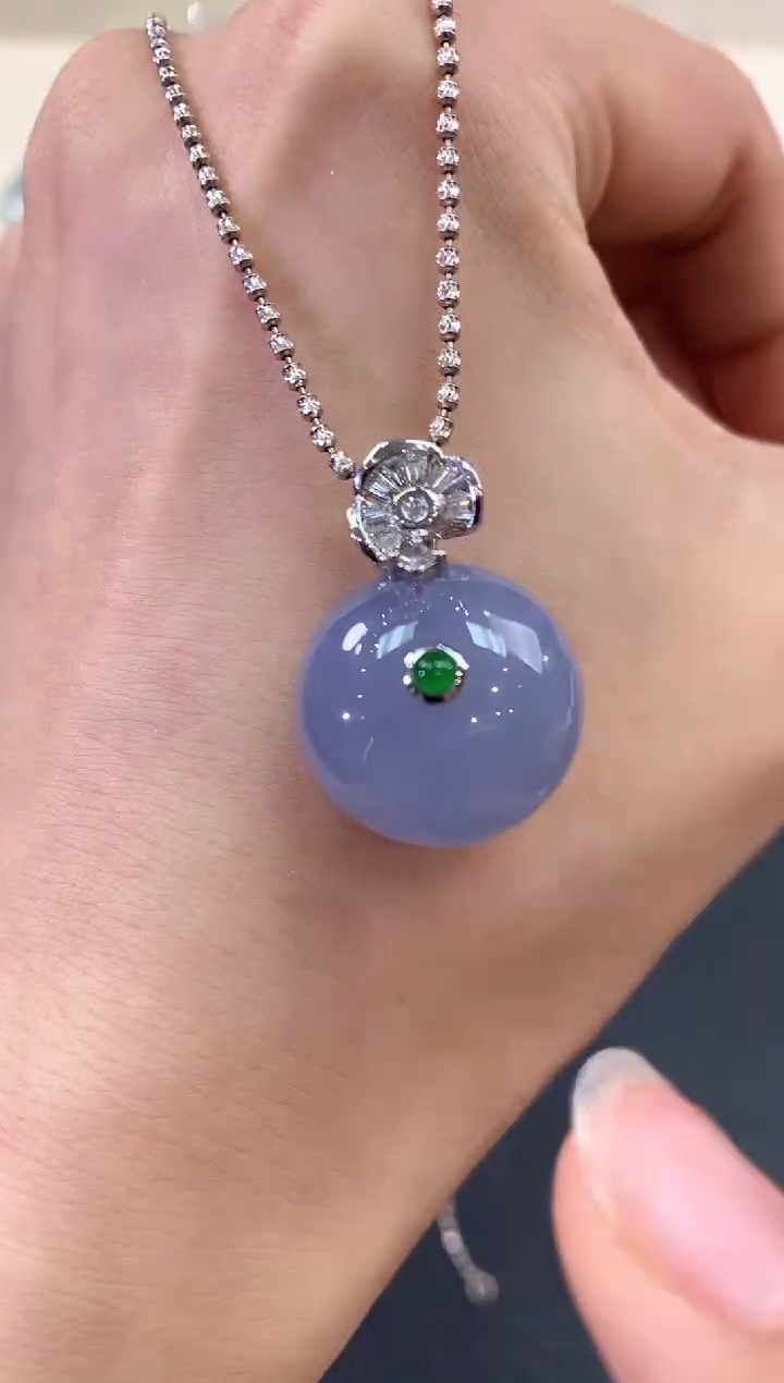 【闪购商品】翡翠吊坠(不含链)18K金镶嵌B31有色差多样性一件发货