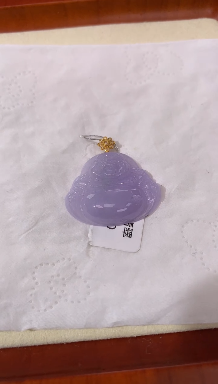 【闪购商品】翡翠颈饰18K金镶嵌天然缅甸a货翡翠