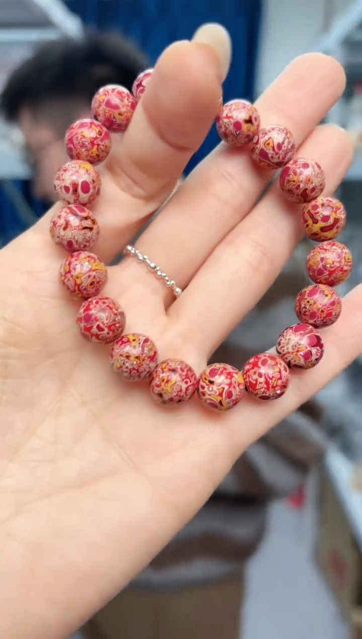 【闪购商品】大漆工艺品手串/手链红色款1.2圆珠单圈