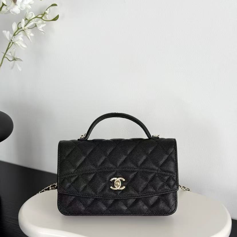 全新未使用 Chanel/香奈儿 青奢荟/25C手柄风琴woc斜挎包/63359