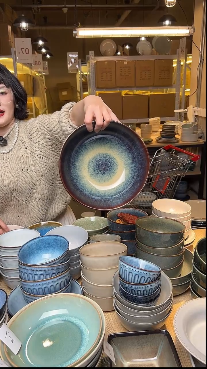 瓷147外贸尾货窑变釉下彩默认微瑕