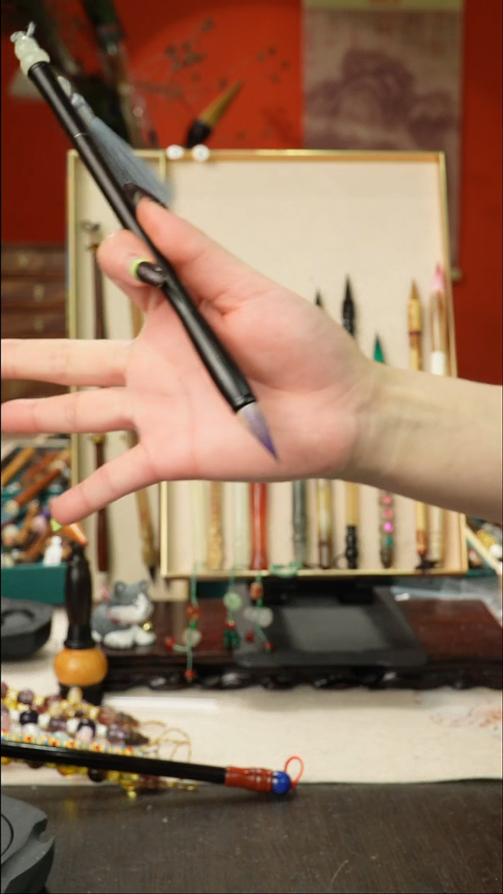 8号孤品高货毛笔链接 清水试笔 蘸墨不退