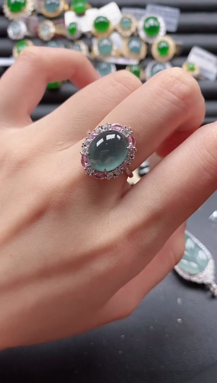 【闪购商品】翡翠戒指银S925镶嵌51511