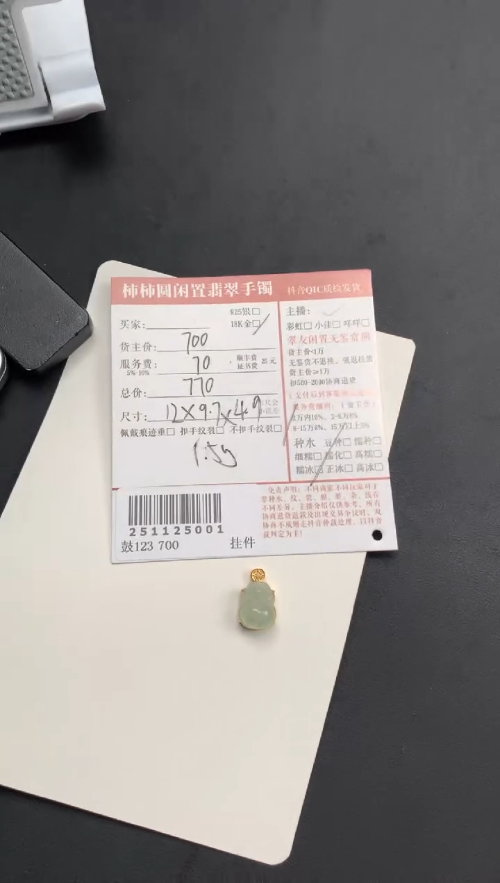颈饰18K金镶嵌翡翠姐姐251125001