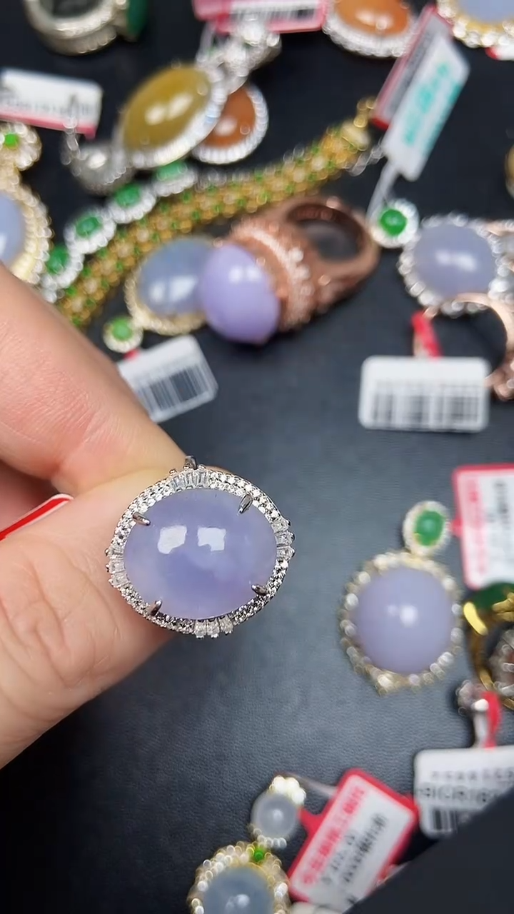 银S925镶嵌戒指翡翠2380