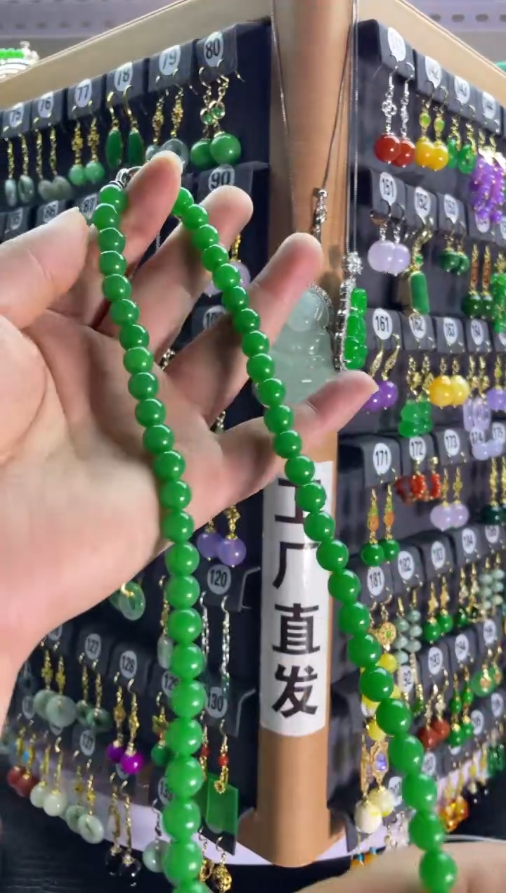 【闪购商品】翡翠耳饰银S925镶嵌看吊坠8