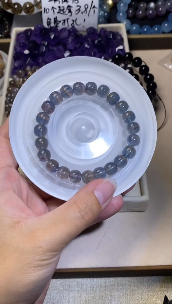 未镶嵌手串水晶萤石老型珠