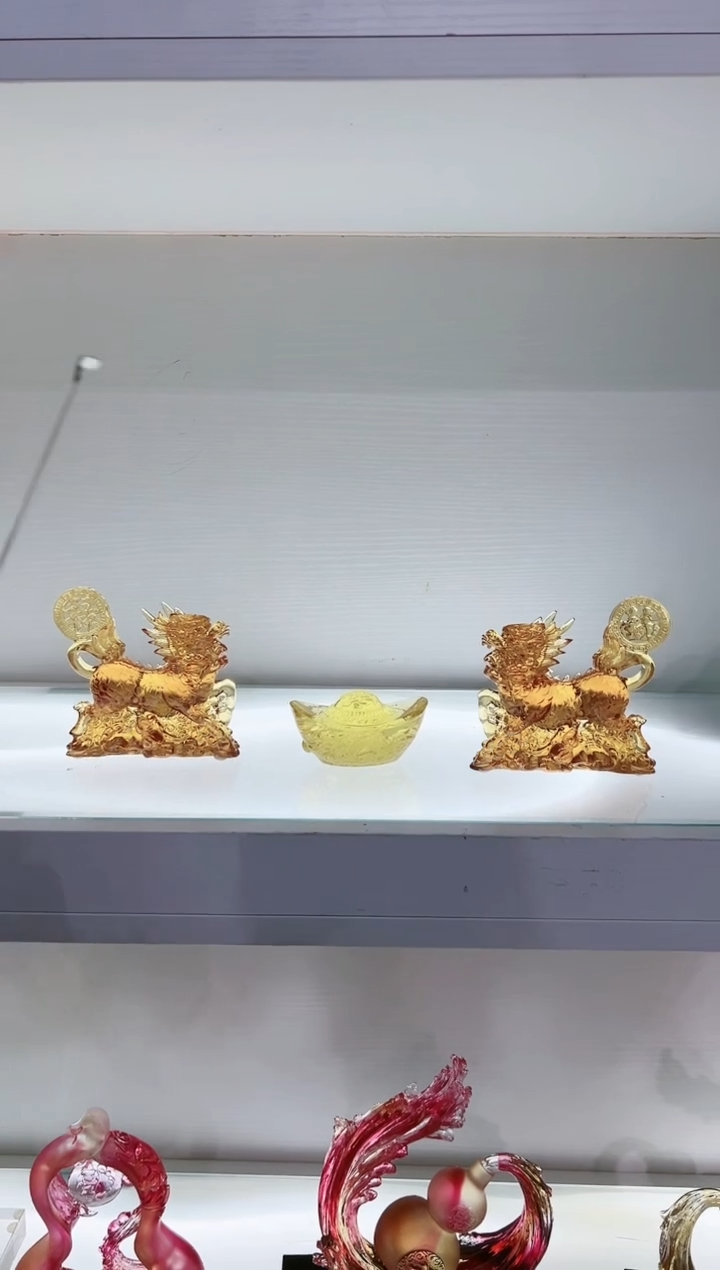 【闪购商品】茶宠古法琉璃麒麟加元宝