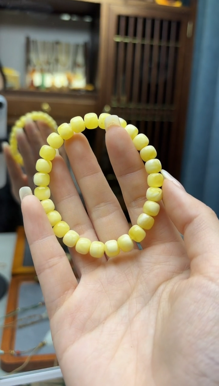 裸石蜜蜡未镶嵌蜜蜡老型手串7*8mmYN