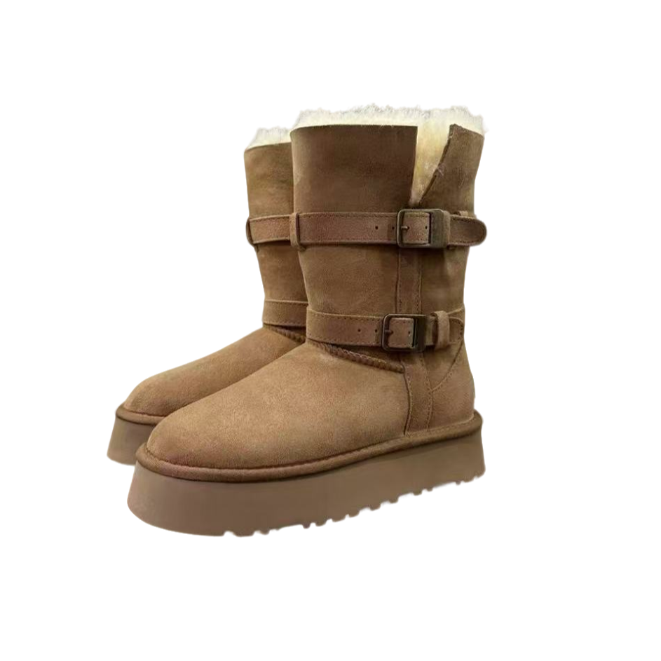 【骑士中筒】桑坡雪地靴2025年骑士中筒经典网红明星同款保暖时尚