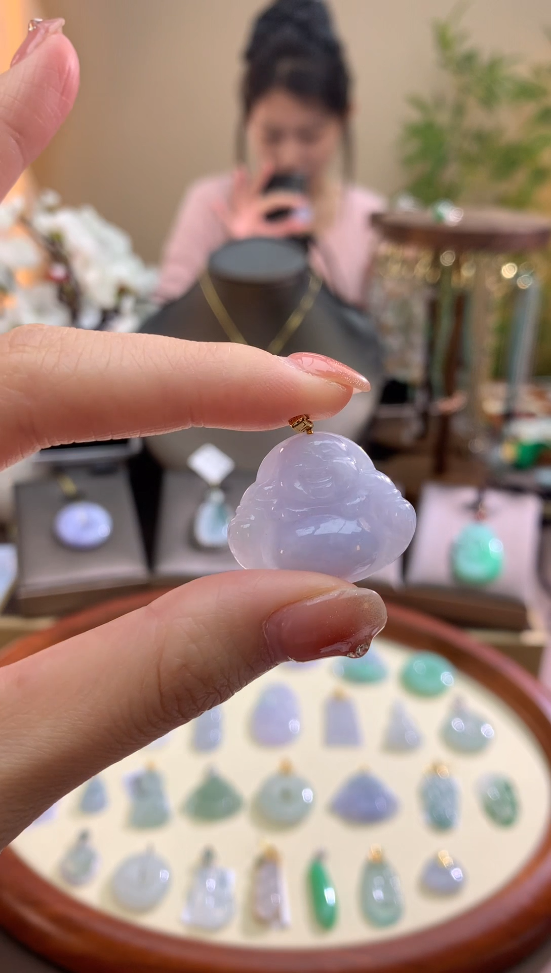 【闪购商品】翡翠颈饰18K金镶嵌佛公