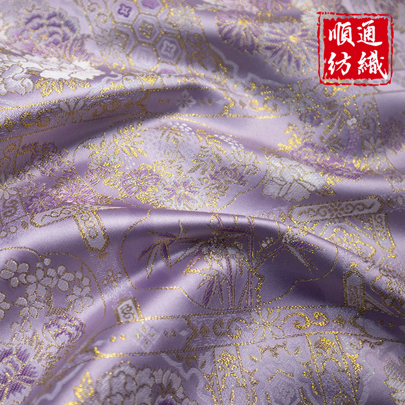 春华秋实｜门幅150仿宋锦偏光高密高织国风新中式服装布料