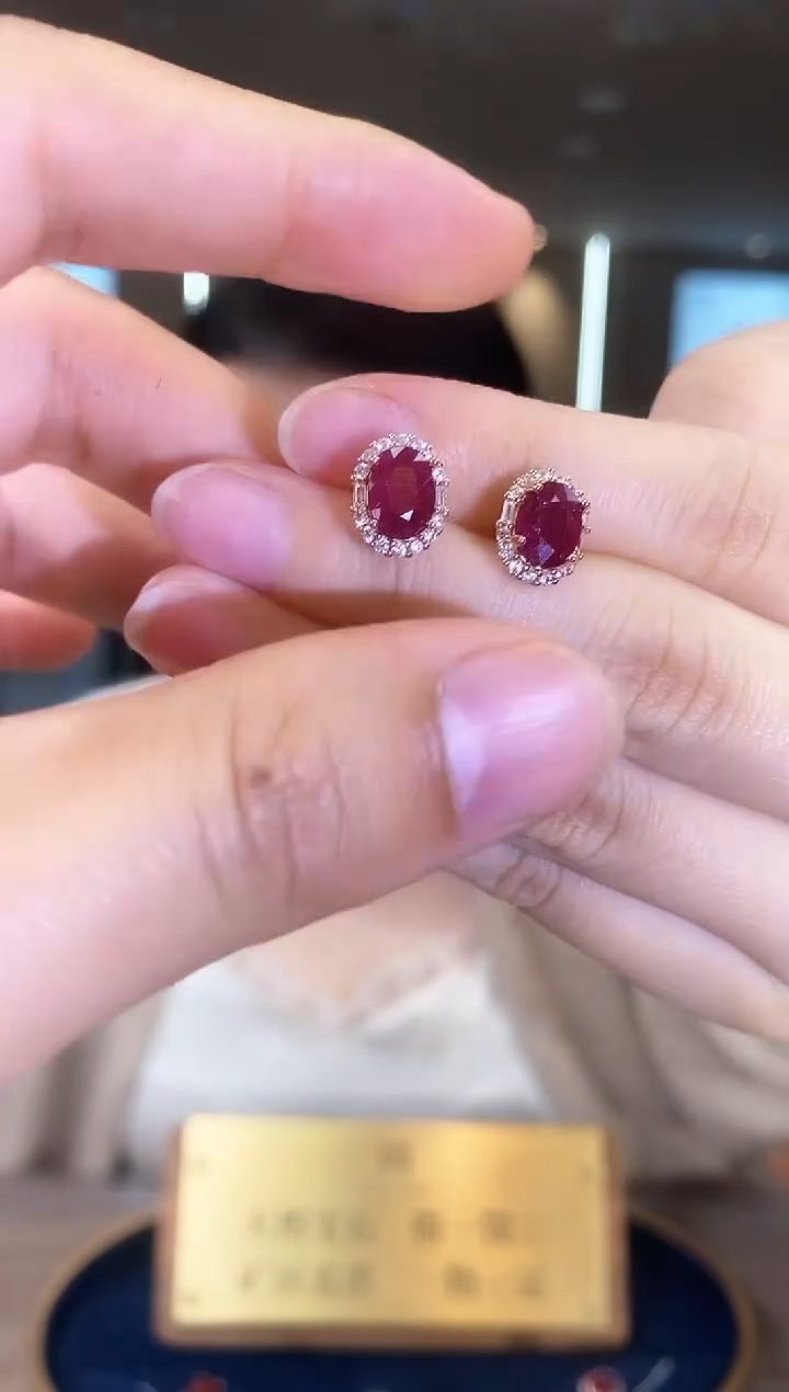 【闪购商品】红宝石耳饰银S925镶嵌09