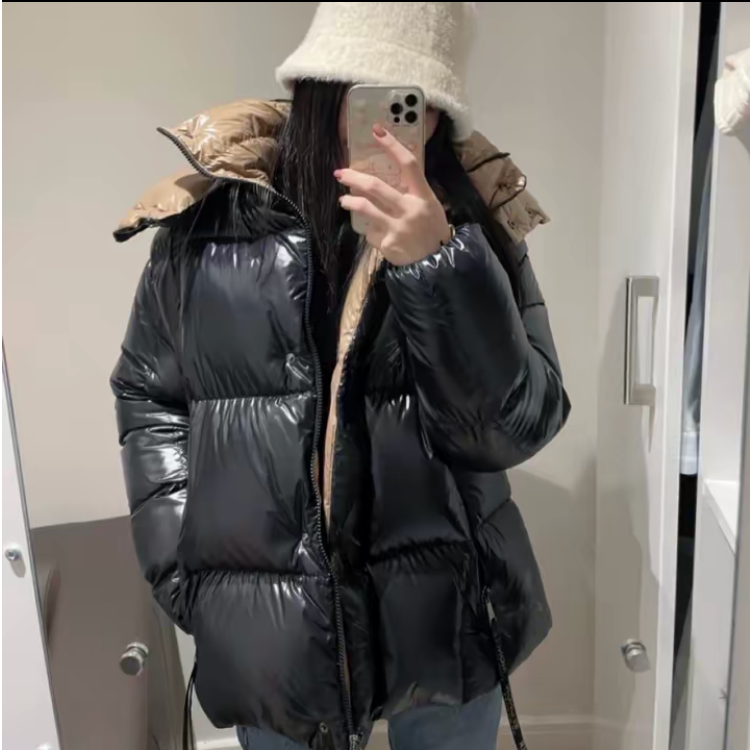 99新 MONCLER 蒙可睐蒙口parana黑金拼色羽绒服外套女装4码11406