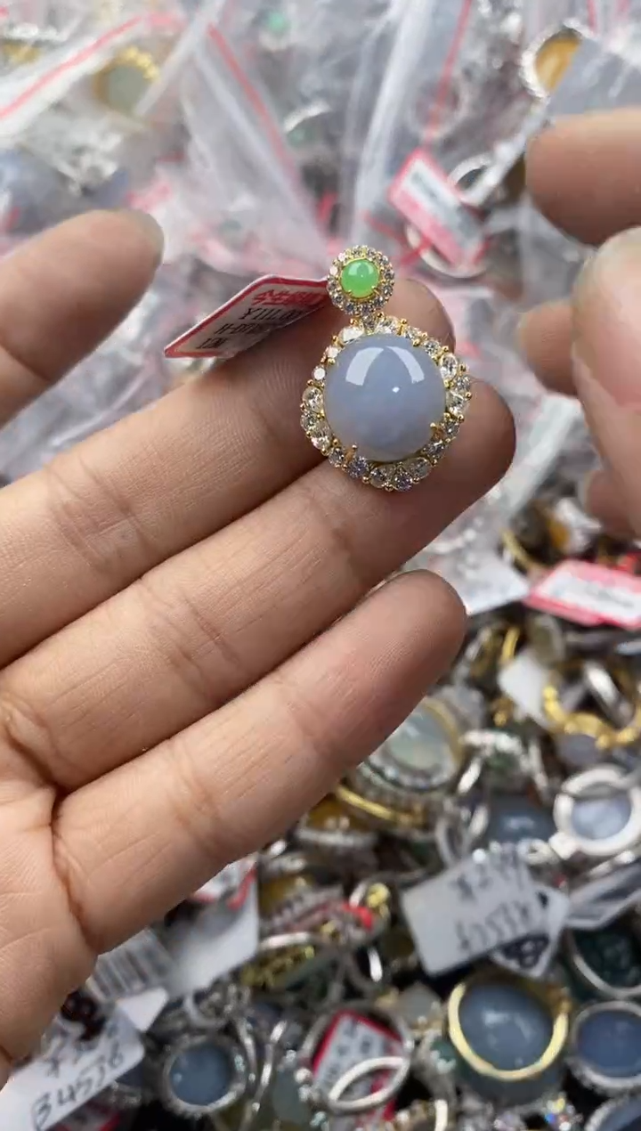 银S925镶嵌戒指翡翠333         8