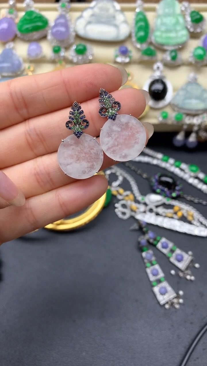 【闪购商品】翡翠耳饰18K金镶嵌318-中国好珍宝